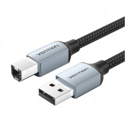 VENTION Cotton Braided USB 2.0 A Male to B Male Printer Cable 1M Gray Aluminum Alloy Type - CTT